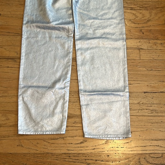 NWT Universal Thread 90s Baggy Metallic Silver Cotton Jeans - Women’s 0 Long - Picture 12 of 16